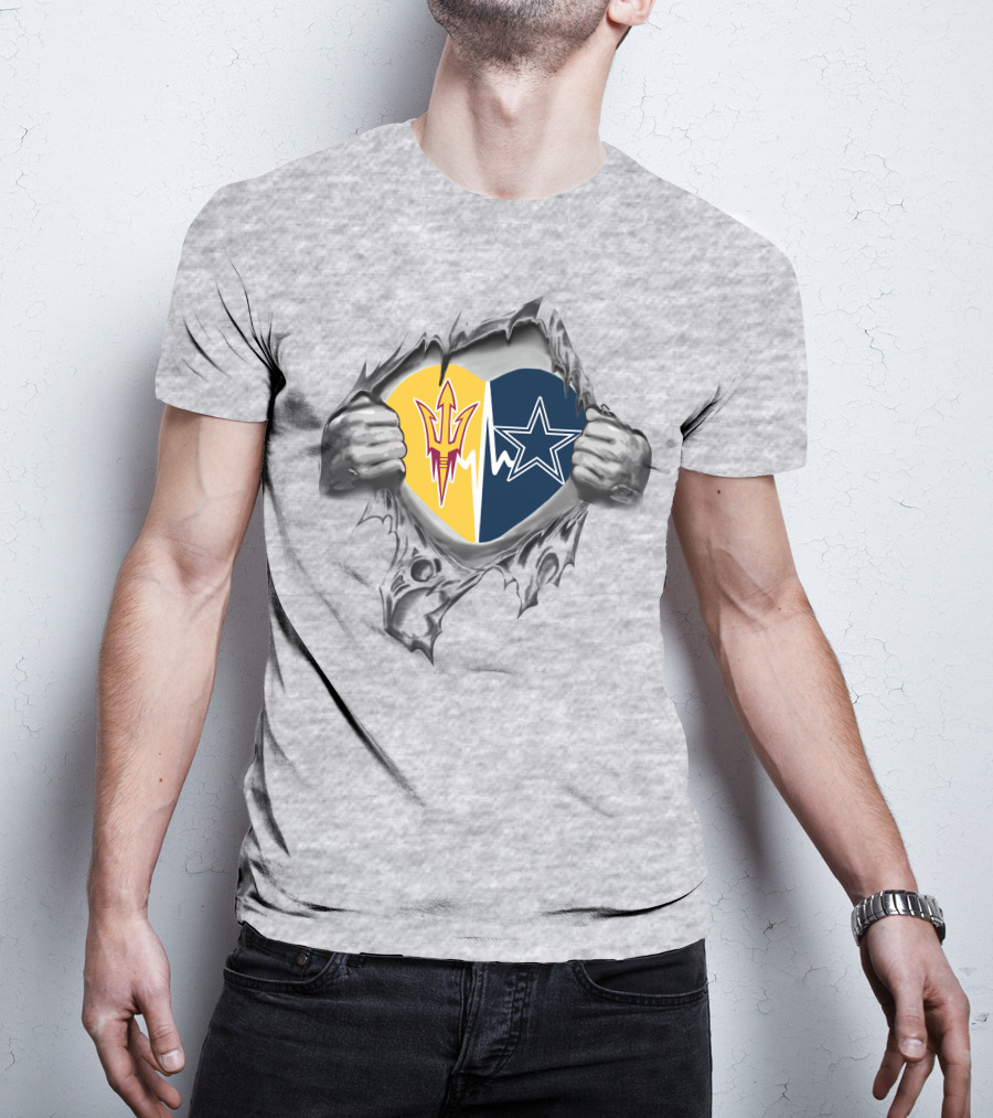 Arizona State Sun Devils Dallas Cowboys Heart T-Shirt