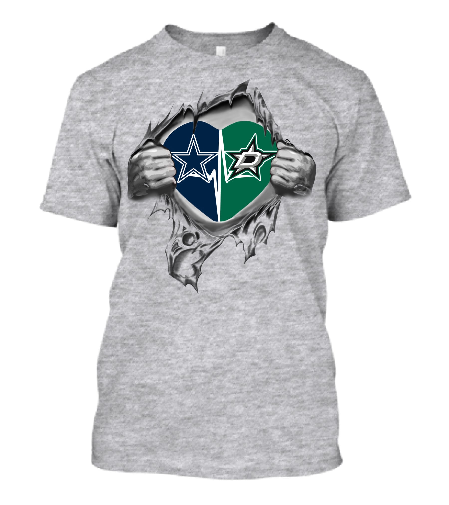 Dallas Cowboys And Stars Heart Tattoos United T-Shirt