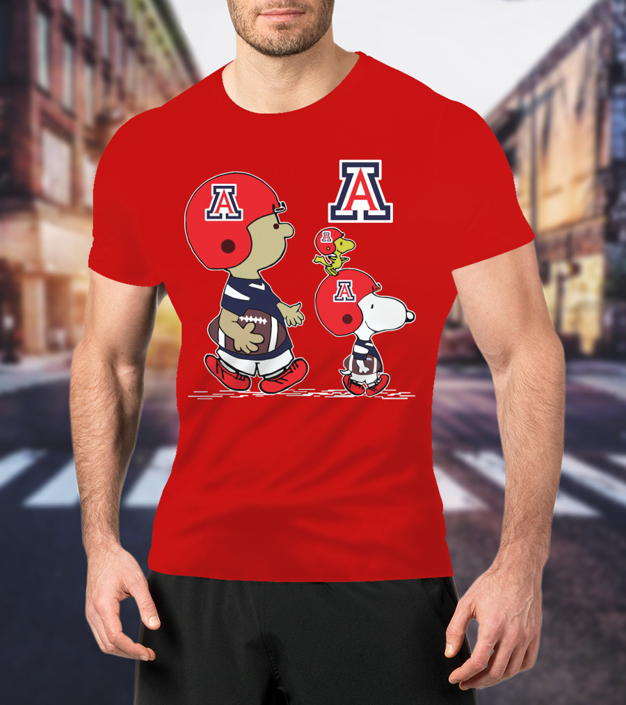 Arizona Wildcats Snoopy Football Team Peanuts Characters T-Shirt