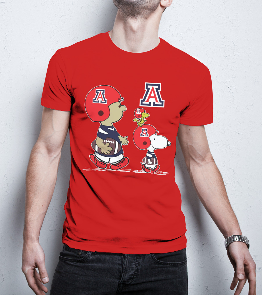 Arizona Wildcats Snoopy Football Team Peanuts Characters T-Shirt