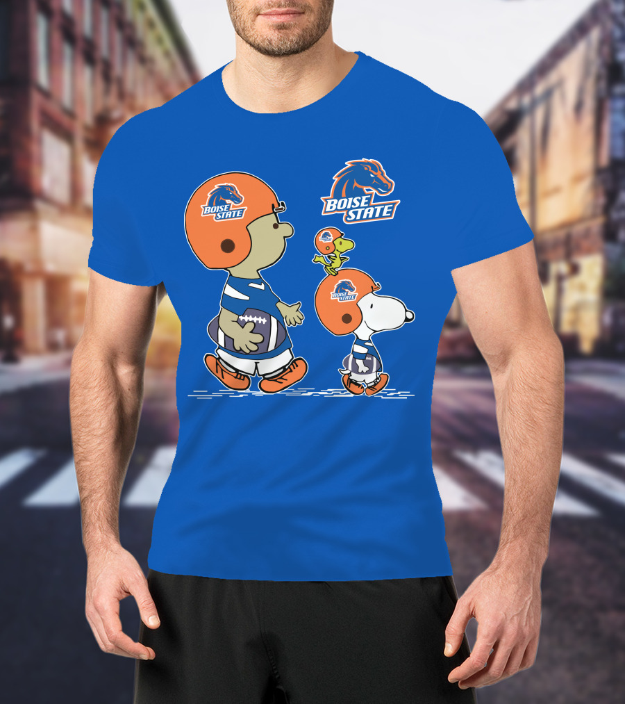 Boise State Broncos Peanuts Football Snoopy And Friends T-Shirt