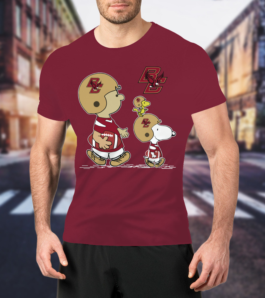 Boston College Eagles Snoopy Football BC T-Shirt