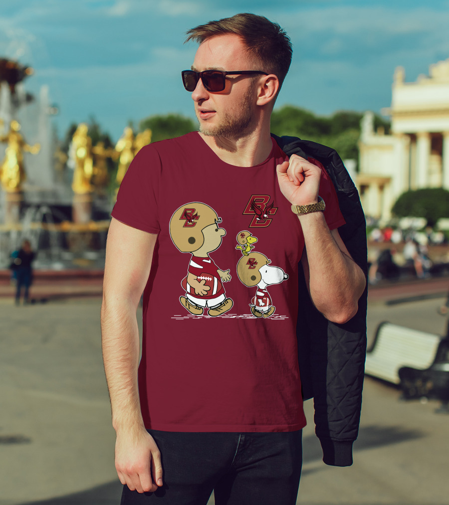Boston College Eagles Snoopy Football BC T-Shirt