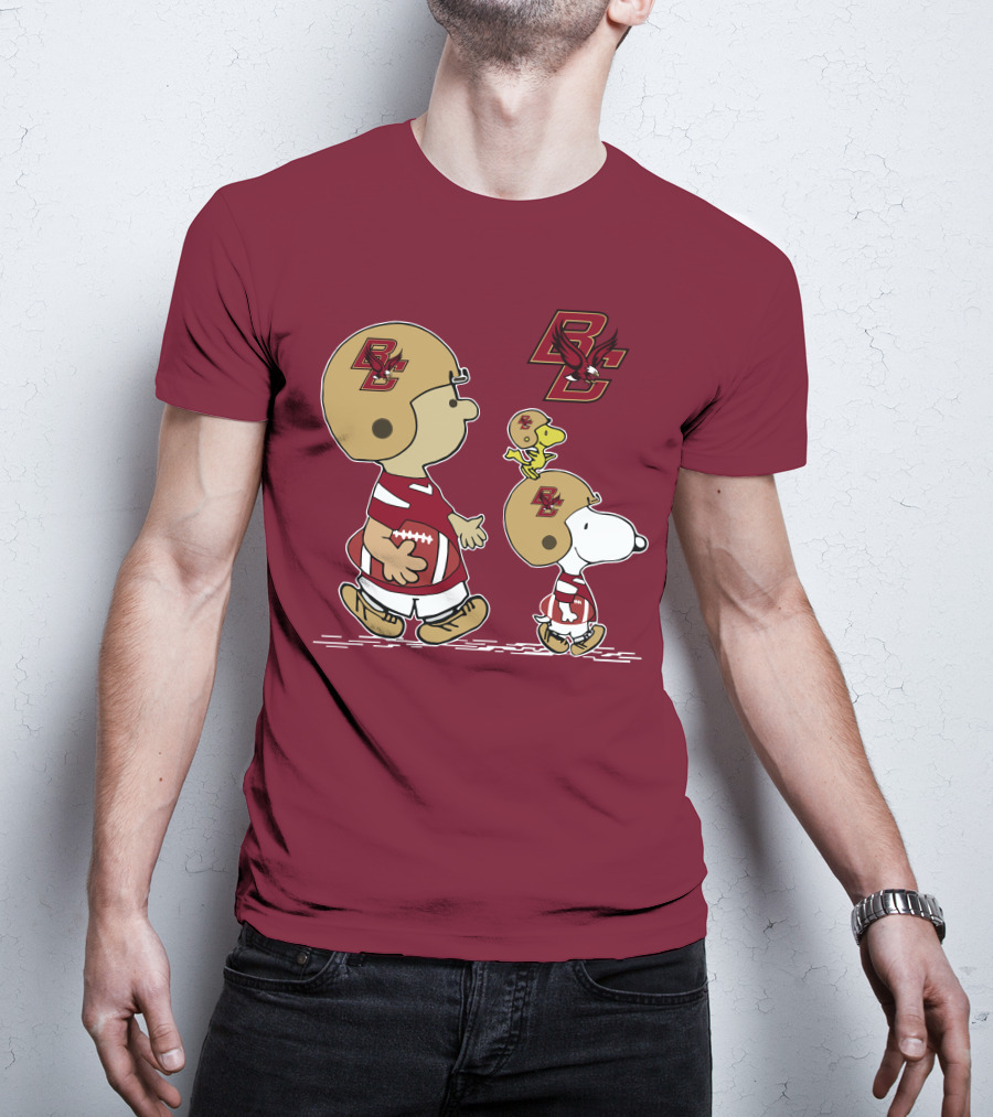 Boston College Eagles Snoopy Football BC T-Shirt