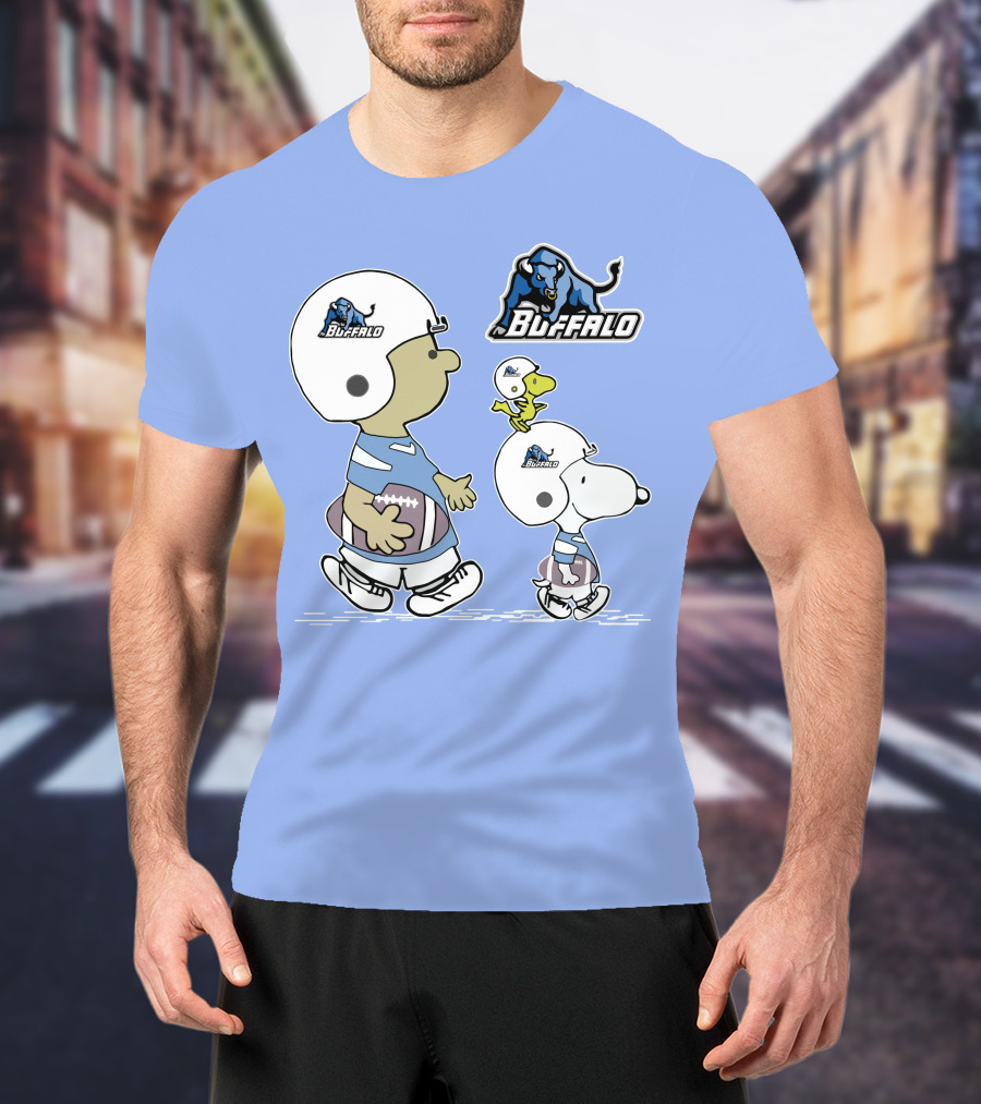 Buffalo Snoopy Helmet Football Team Peanuts Characters T-Shirt