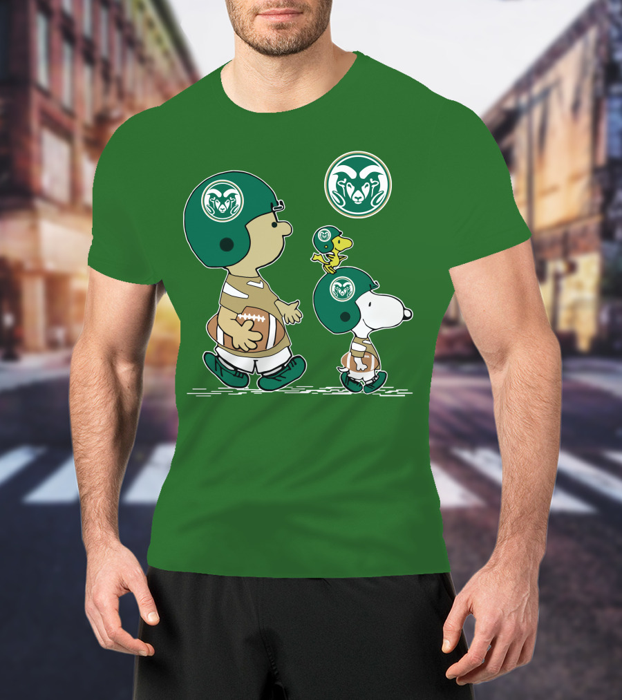 Colorado State Rams Peanuts Snoopy Football Team Characters T-Shirt