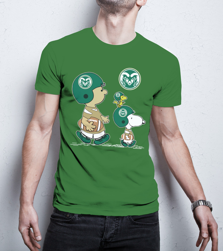 Colorado State Rams Peanuts Snoopy Football Team Characters T-Shirt