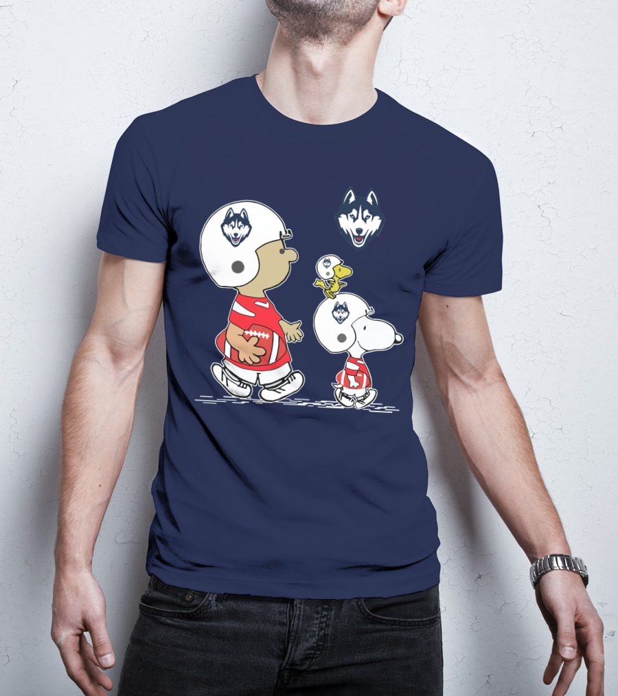 Connecticut Huskies Football Snoopy Woodstock Peanuts T-Shirt