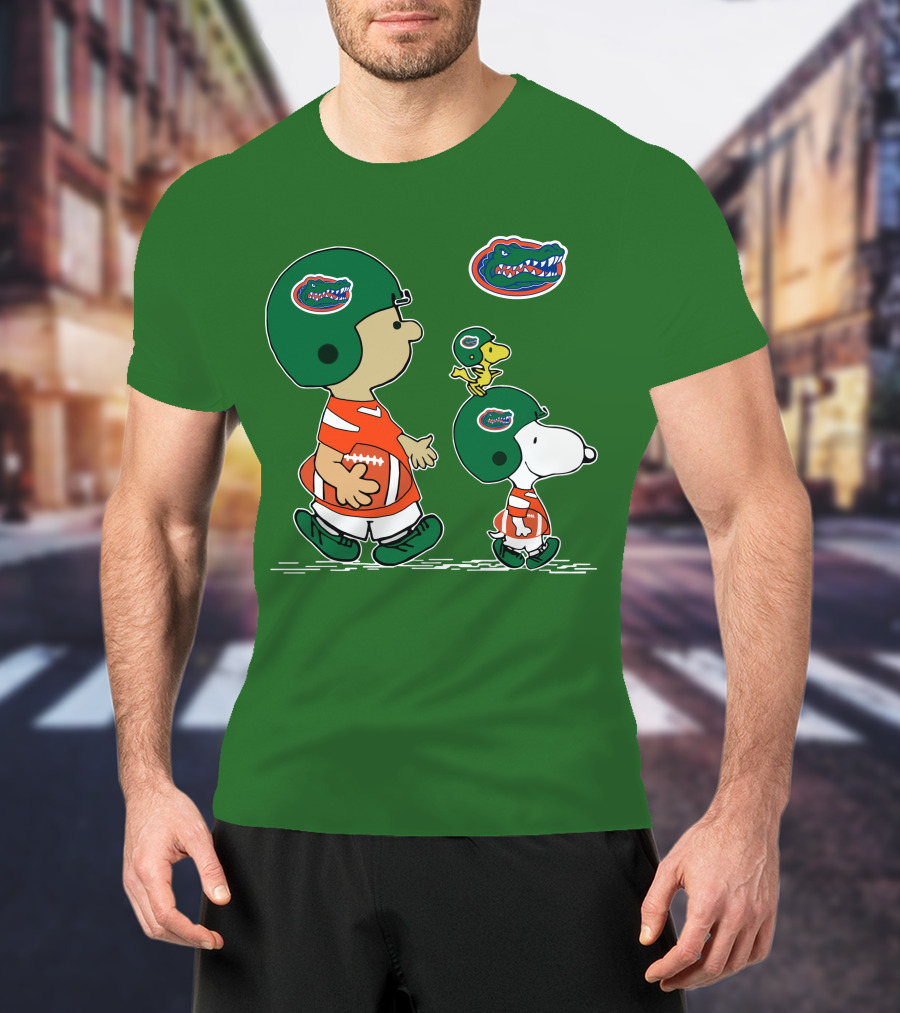 Florida Gators Snoopy And Woodstock Football Helmets T-Shirt