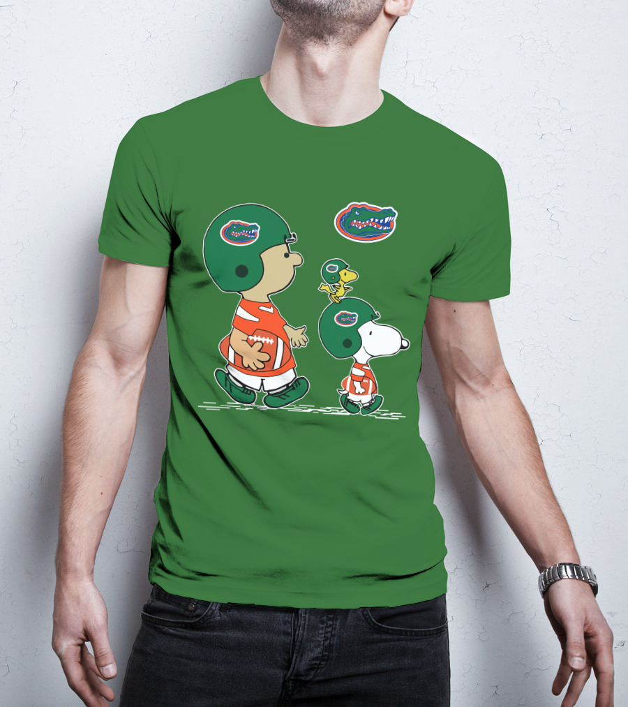Florida Gators Snoopy And Woodstock Football Helmets T-Shirt