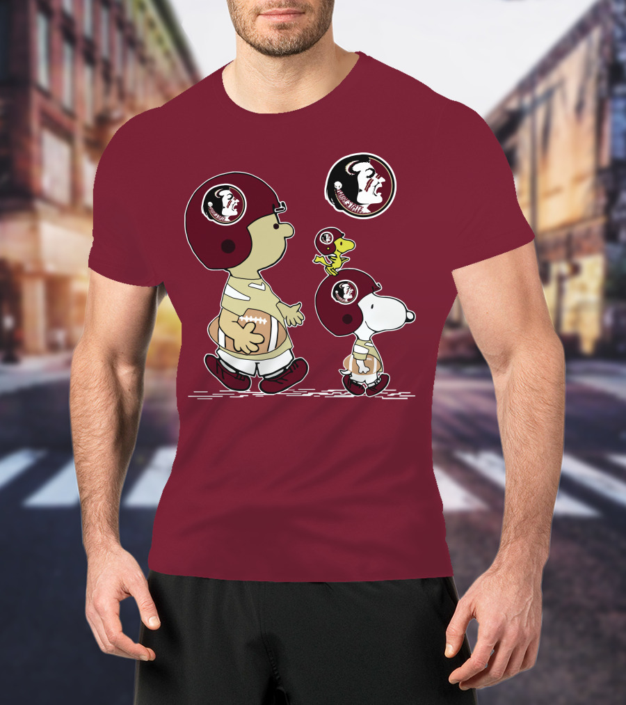 FSU Seminoles Snoopy And Woodstock Football Helmet T-Shirt