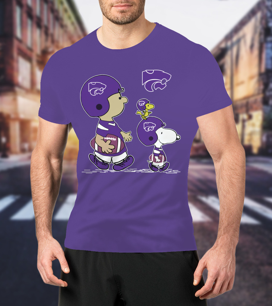 Kansas State Wildcats Snoopy And Woodstock Football Scene T-Shirt