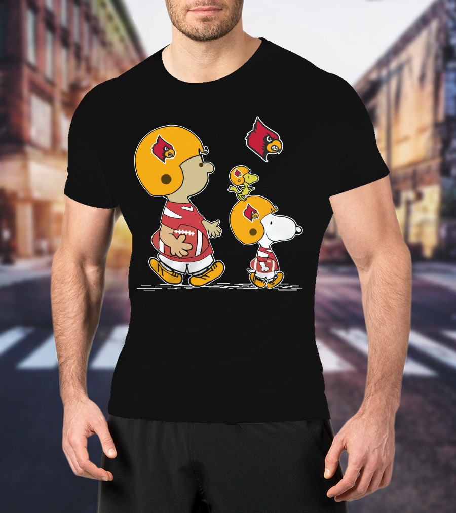 Louisville Cardinals Snoopy And Friends Football Team Spirit T-Shirt