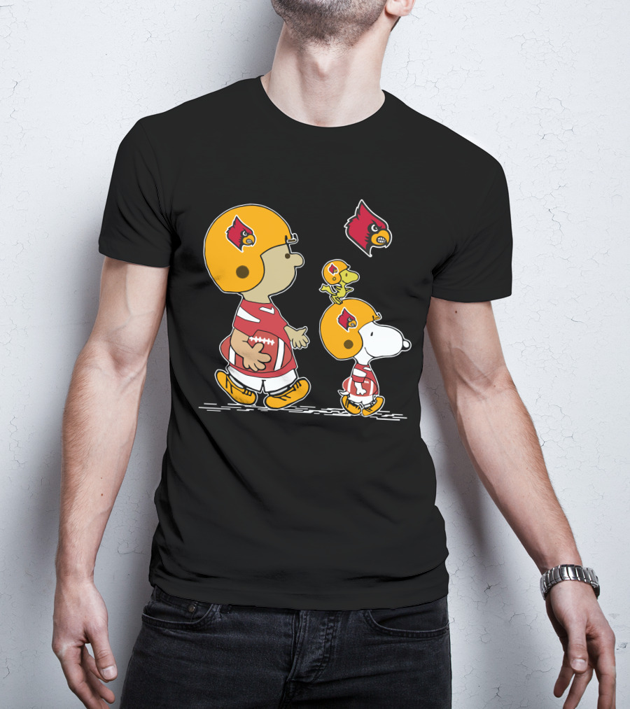Louisville Cardinals Snoopy And Friends Football Team Spirit T-Shirt