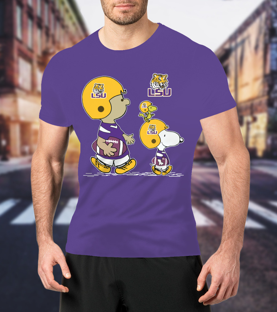 LSU Tigers Snoopy And Woodstock Football Adventure T-Shirt
