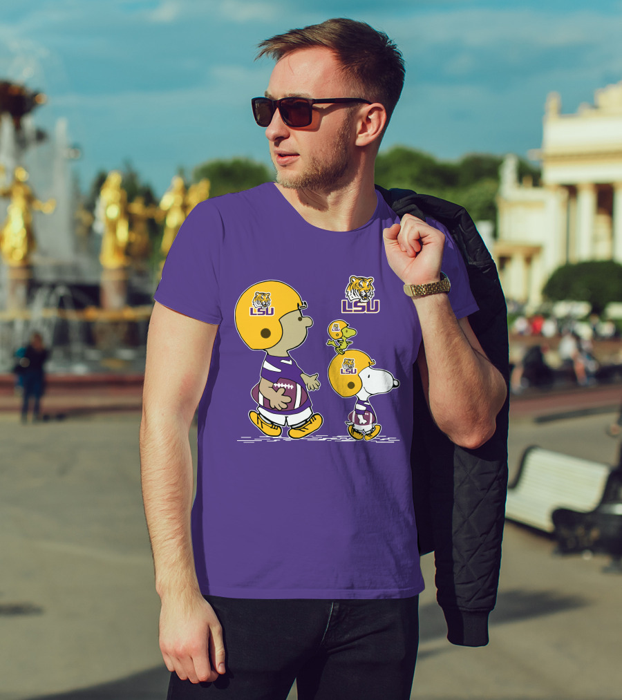 LSU Tigers Snoopy And Woodstock Football Adventure T-Shirt