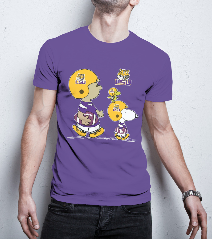 LSU Tigers Snoopy And Woodstock Football Adventure T-Shirt