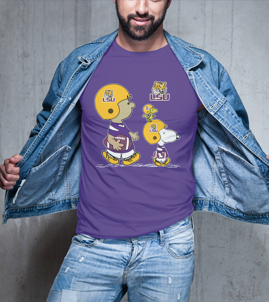 LSU Tigers Snoopy And Woodstock Football Adventure T-Shirt