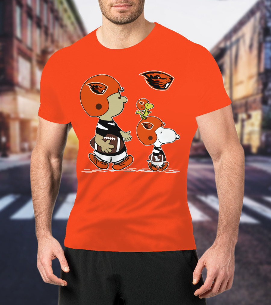 Oregon State Beavers Football Snoopy Woodstock Peanuts Charlie Brown T-Shirt