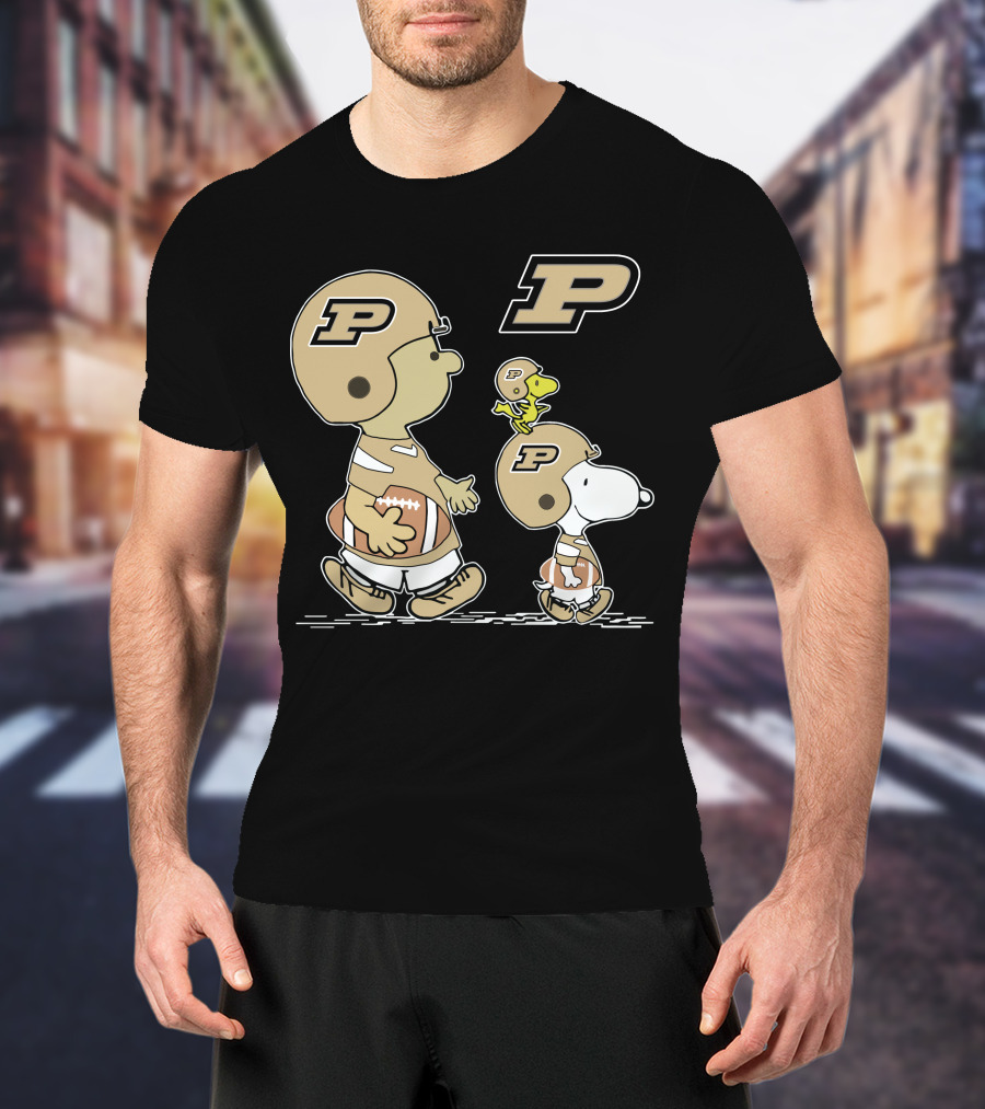 Purdue Football Snoopy And Woodstock Peanuts Collaboration T-Shirt