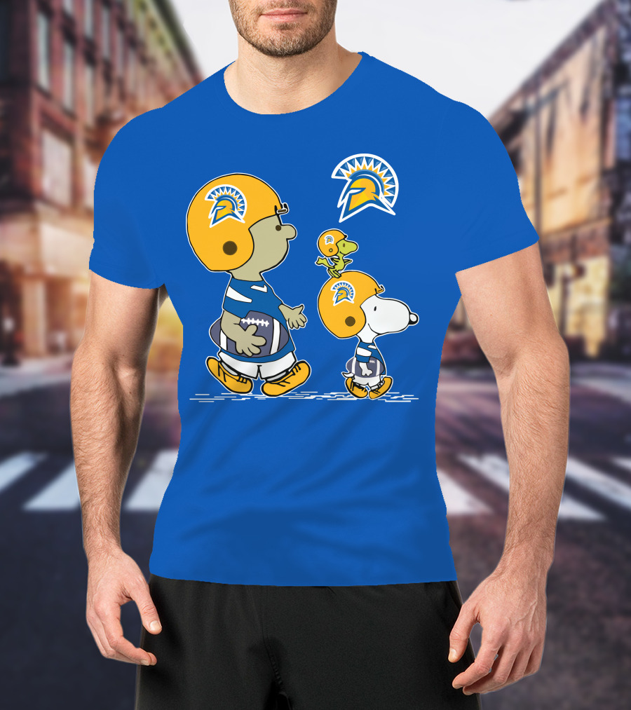 San Jose State Spartans Snoopy Football Peanuts Charlie Brown Woodstock T-Shirt