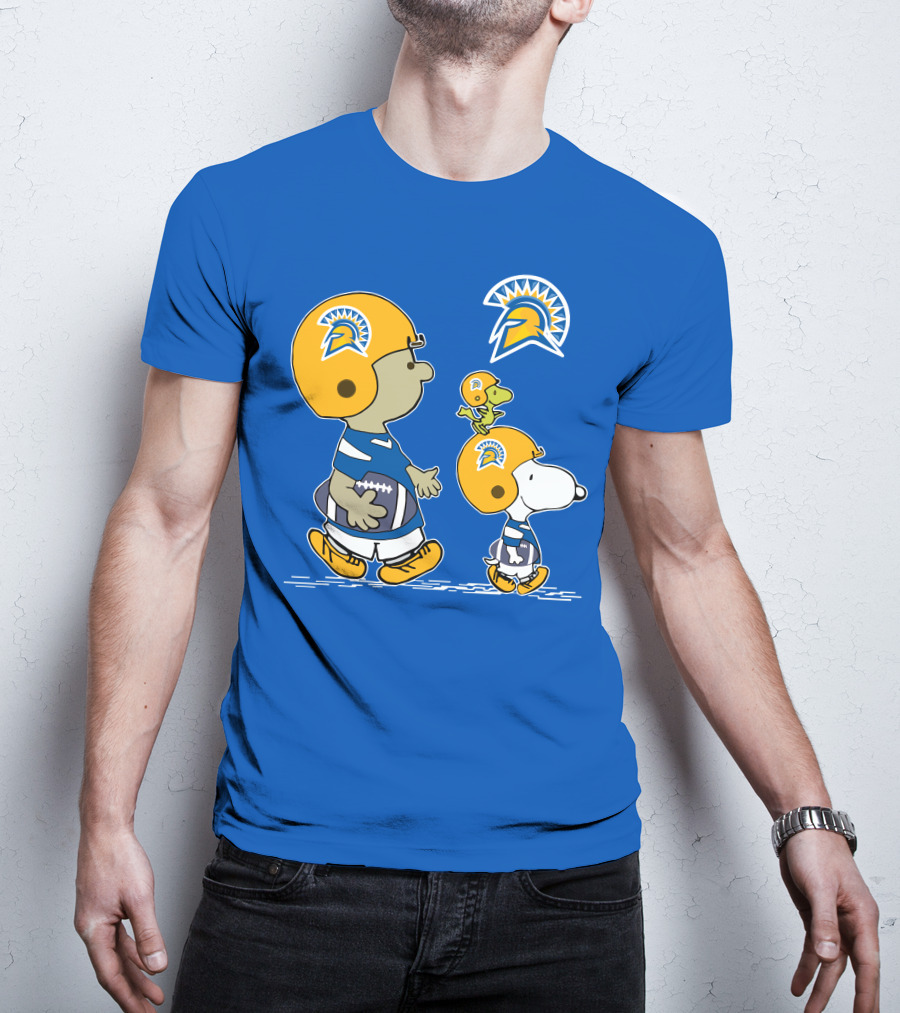 San Jose State Spartans Snoopy Football Peanuts Charlie Brown Woodstock T-Shirt