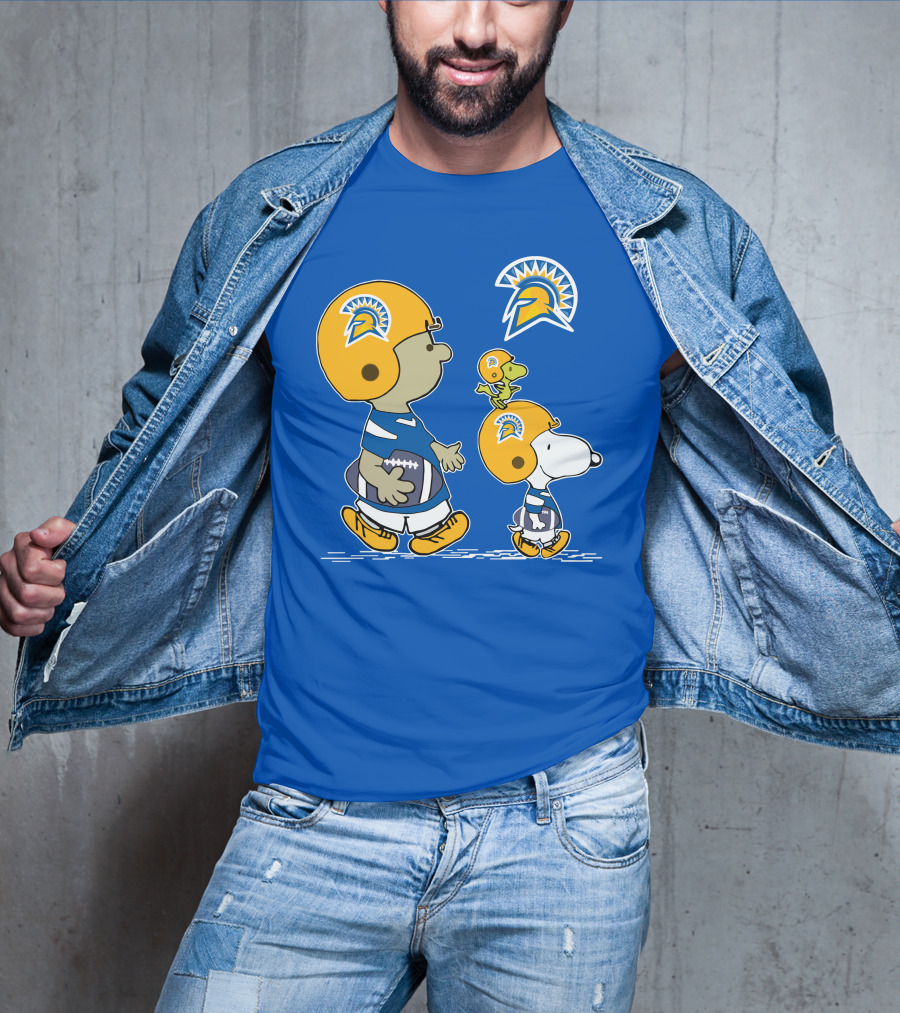 San Jose State Spartans Snoopy Football Peanuts Charlie Brown Woodstock T-Shirt