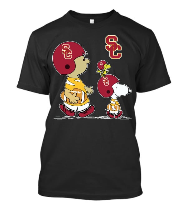Usc Trojans Snoopy Football Woodstock Peanuts Characters T-Shirt