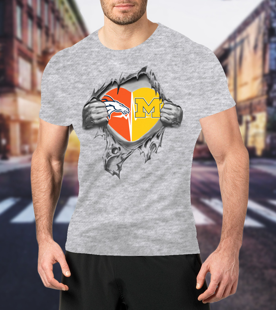Broncos Michigan Heart Combined Loyalty T-Shirt