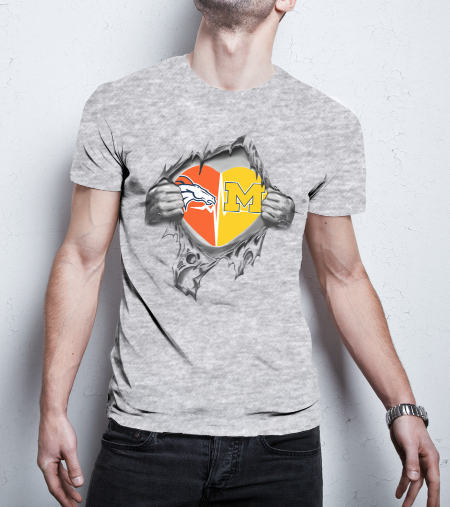 Broncos Michigan Heart Combined Loyalty T-Shirt