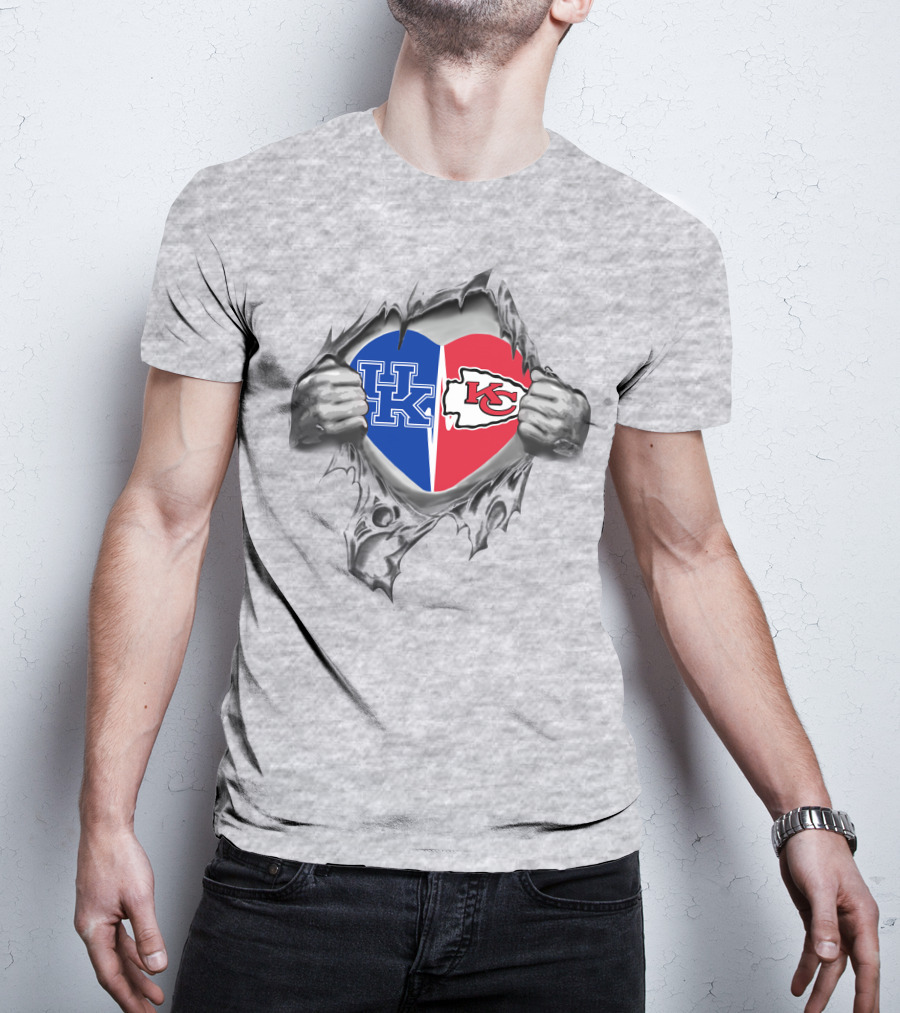 Chiefs Kentucky Heart With UK And KC T-Shirt