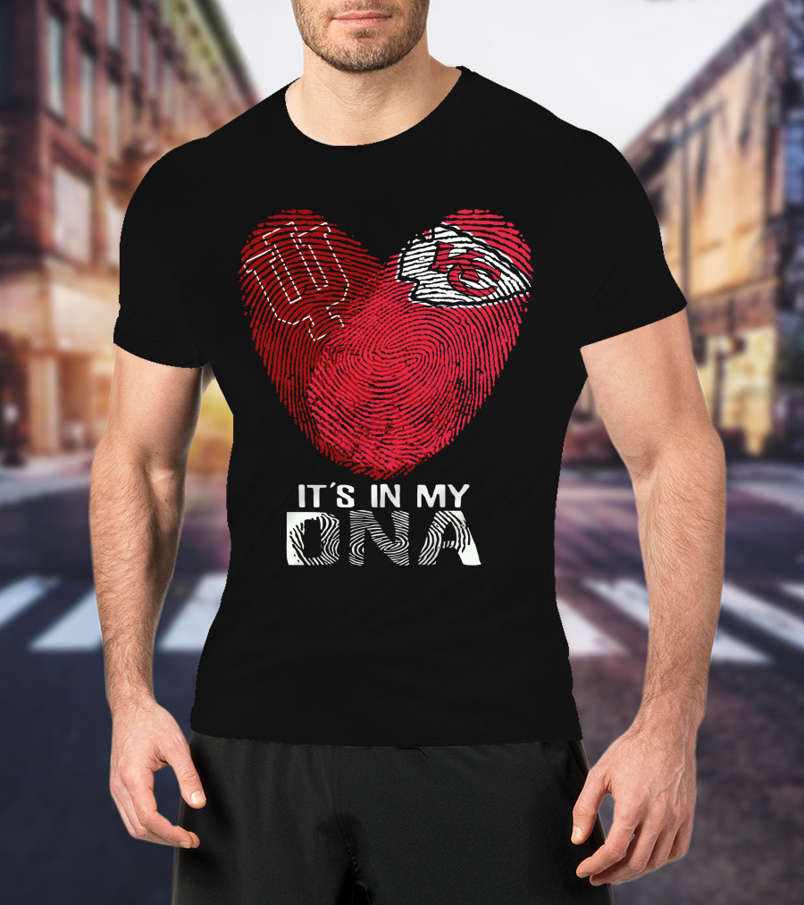 Indiana Hoosiers Chiefs Fingerprint Heart It's In My DNA T-Shirt