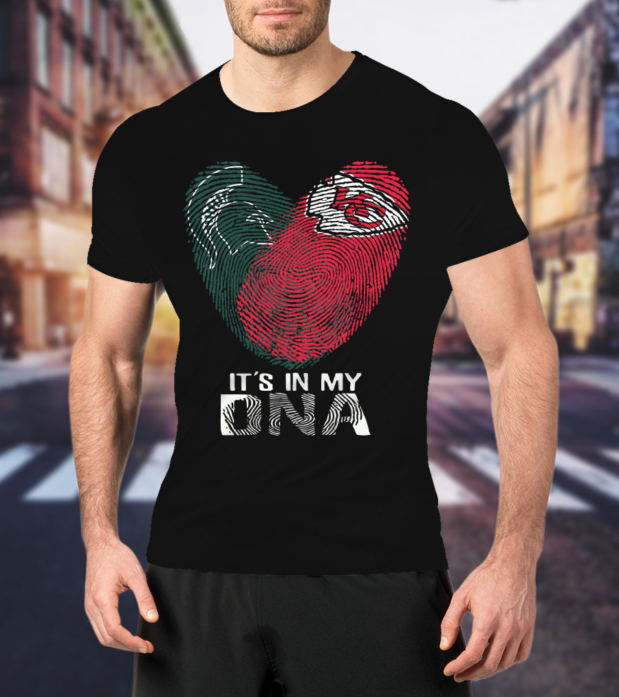 Michigan State Spartans And Chiefs Fingerprint It's In My DNA T-Shirt