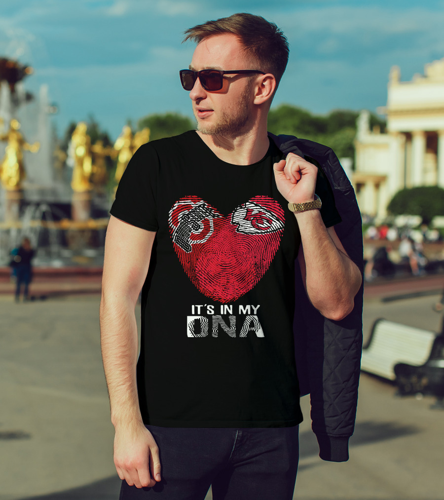 It's In My DNA Ohio State Chiefs Fingerprint Heart T-Shirt