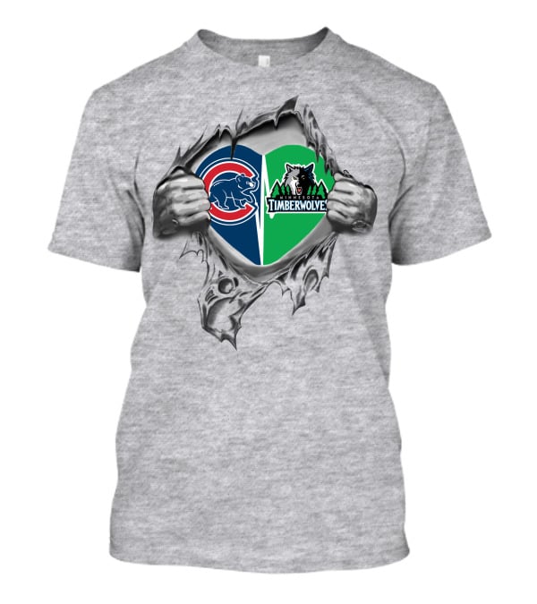 Cub Timberwolves Heart Chicago Minnesota Team Pride T-Shirt