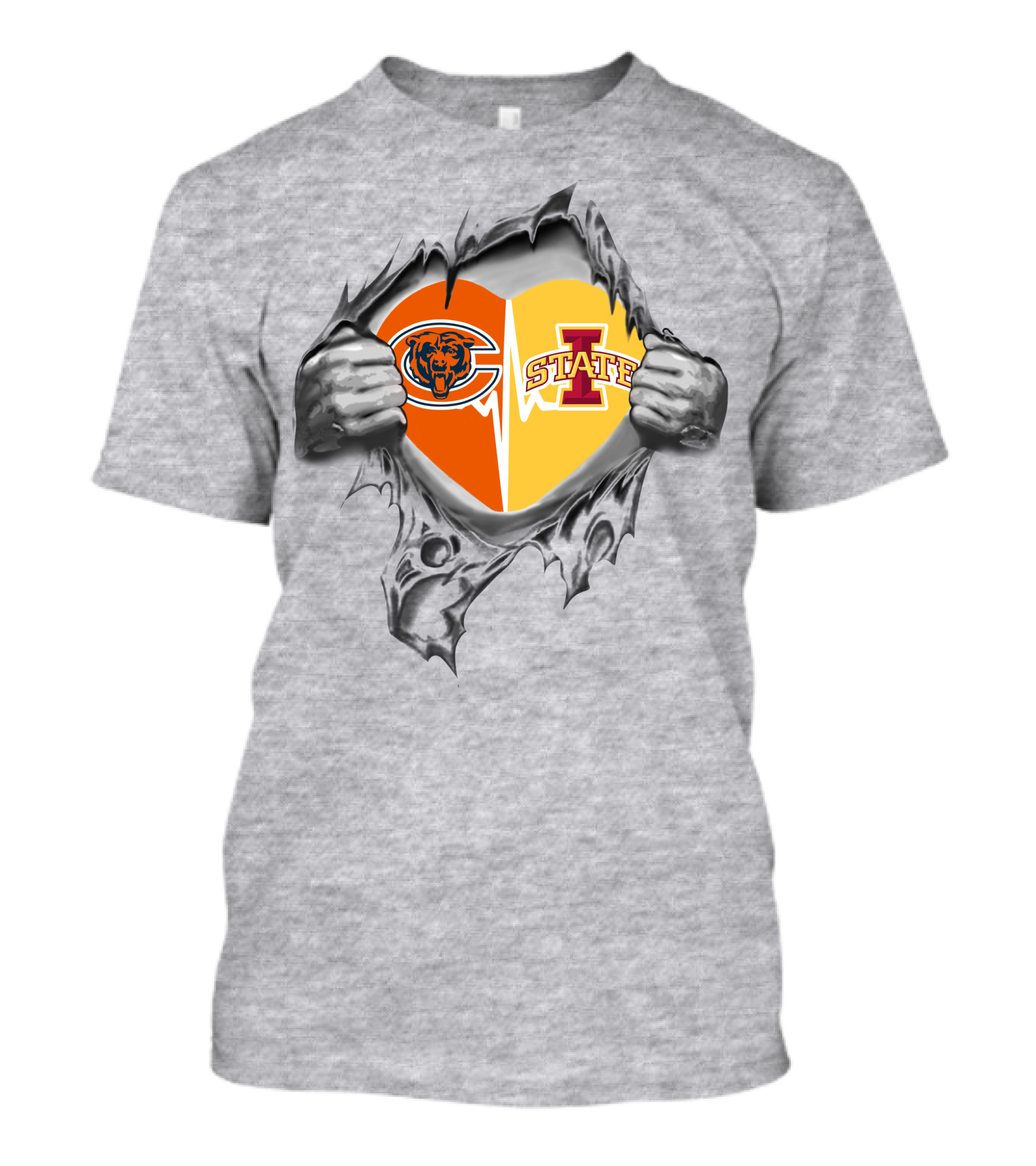 Bears Iowa State Heart Rip T-Shirt