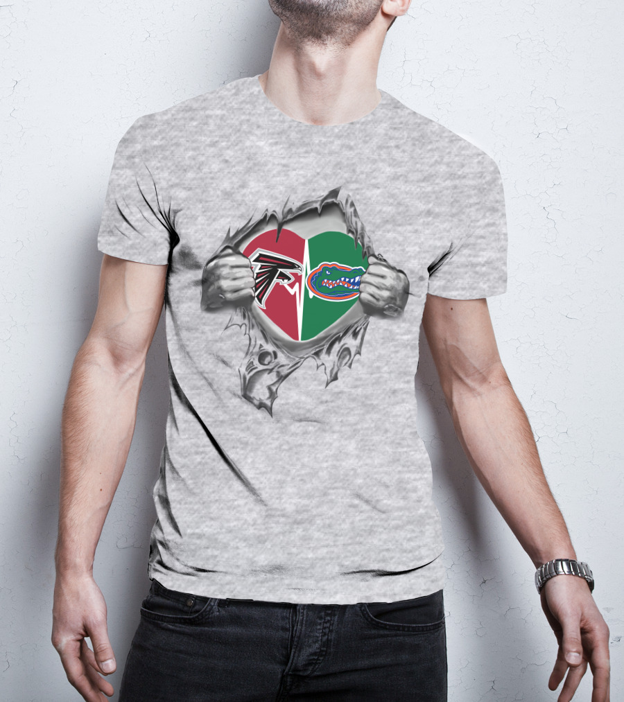 Atlanta Falcons Florida Gators Heart Logo Fusion T-Shirt