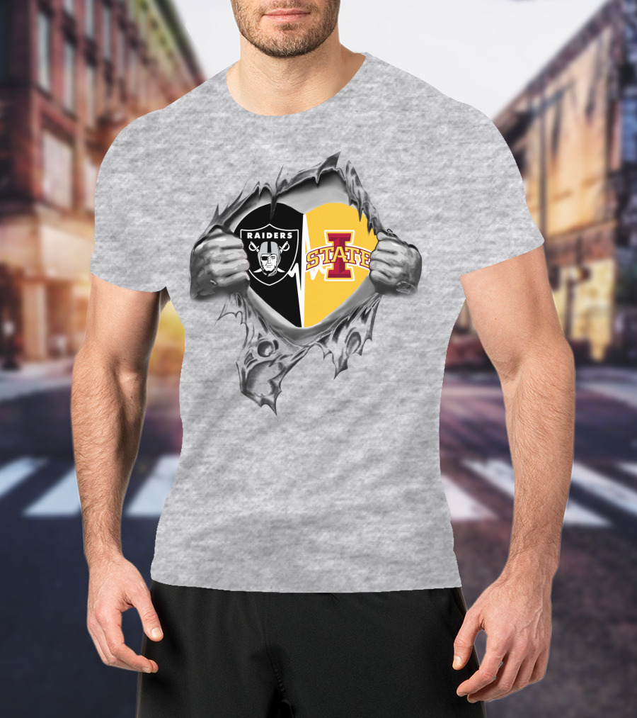 Raiders Iowa State Cyclones In My Heart Icons And Loyalty Fusion T-Shirt