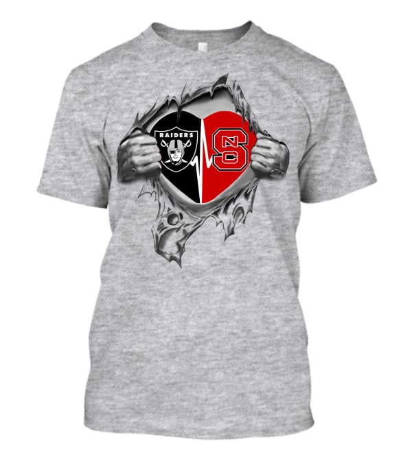Raiders Nc State Heart Shield T-Shirt