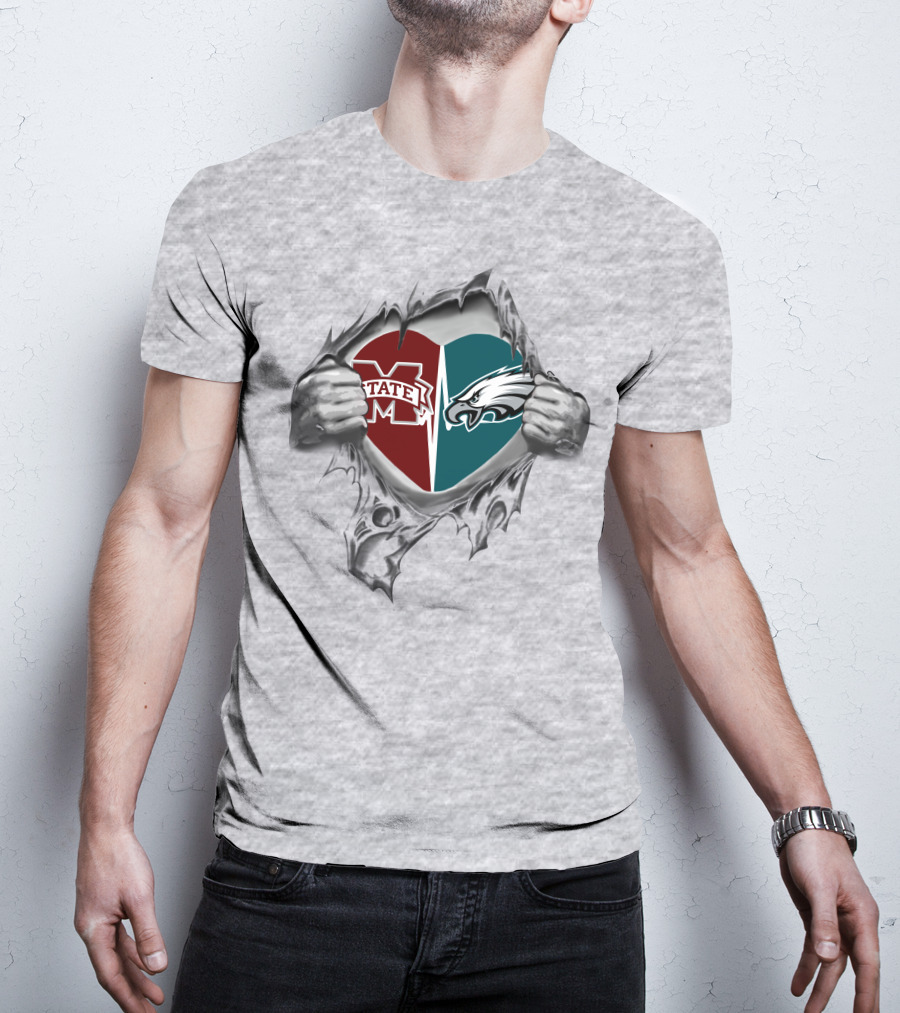 Eagles Mississippi State Heart Hands T-Shirt
