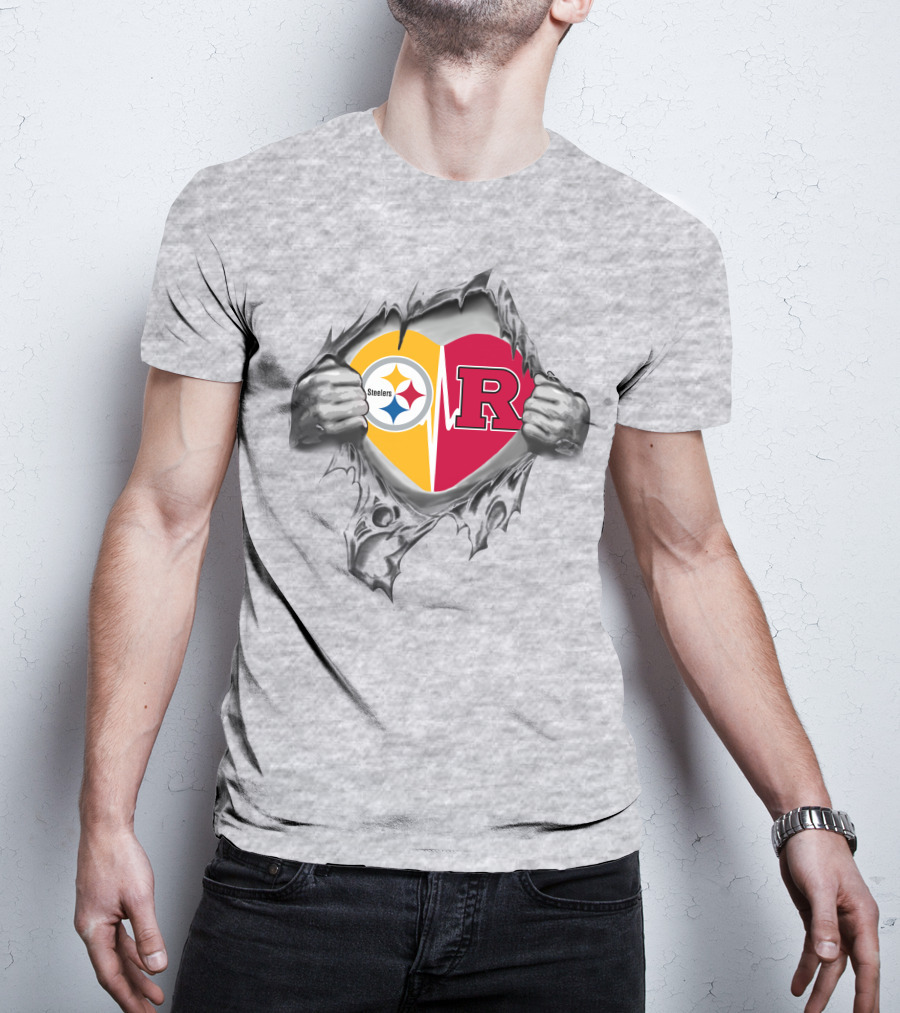 Steelers Rutgers Heartbeat Loyalty Logo Passion T-Shirt