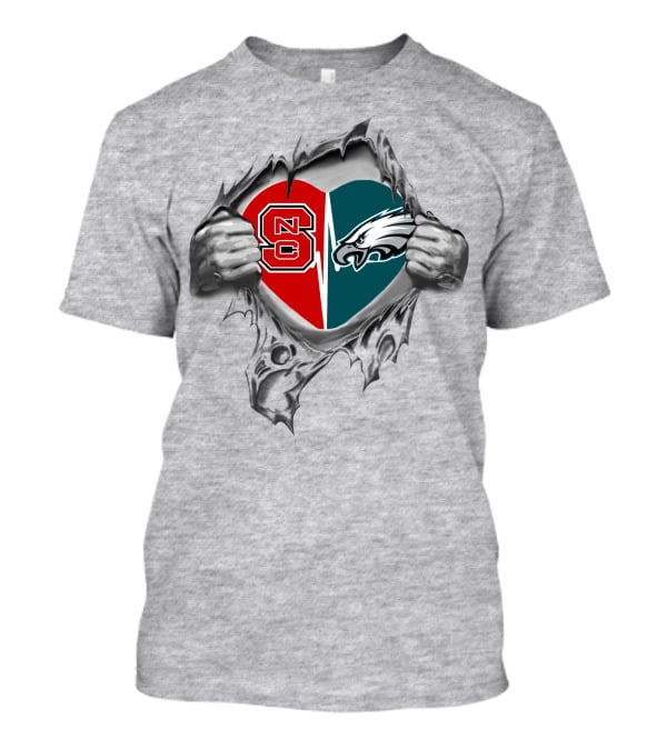 Eagles NC State Heart Split T-Shirt