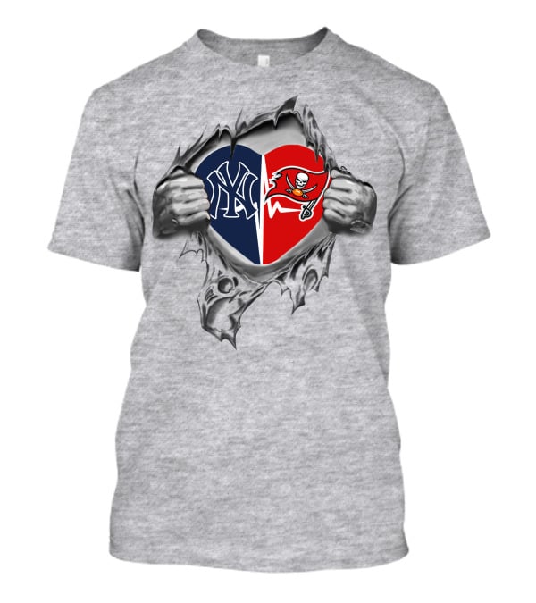 Buccaneers Yankees Heart T-Shirt