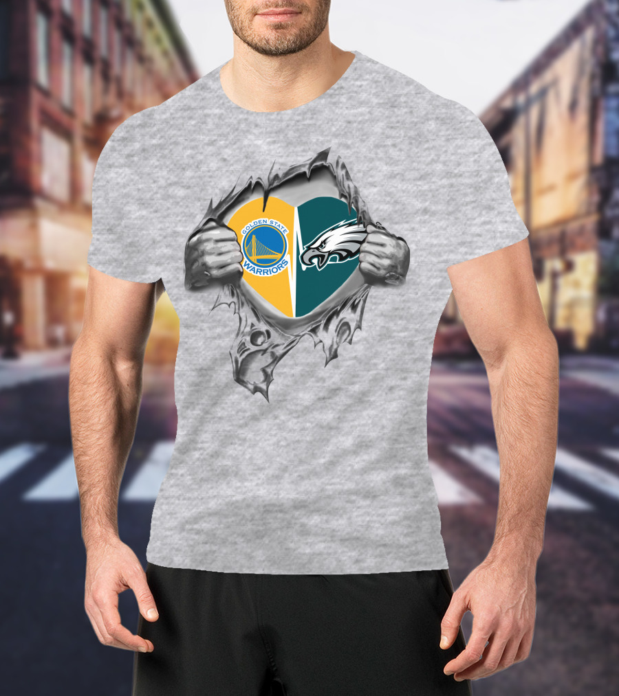 Golden State Warriors Philadelphia Eagles It's In My Heart T-Shirt