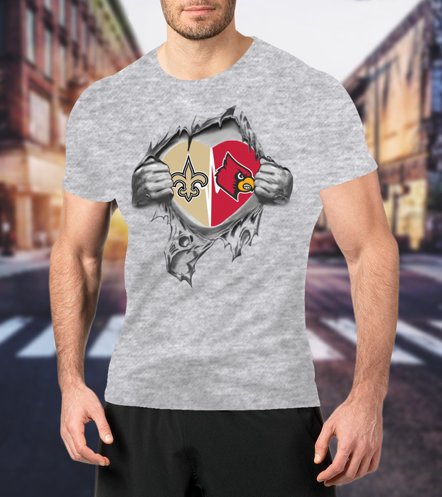 Saints Cardinals Heart T-Shirt