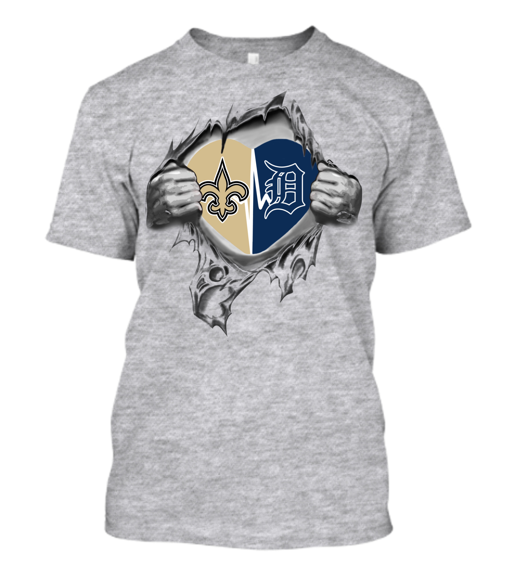 Heart Of Saints And Detroit Tigers Loyalty T-Shirt