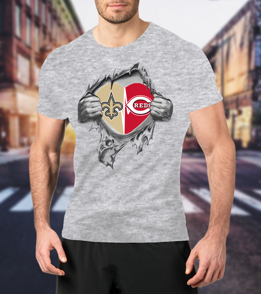 Saints Reds Heart Logo Collaboration T-Shirt
