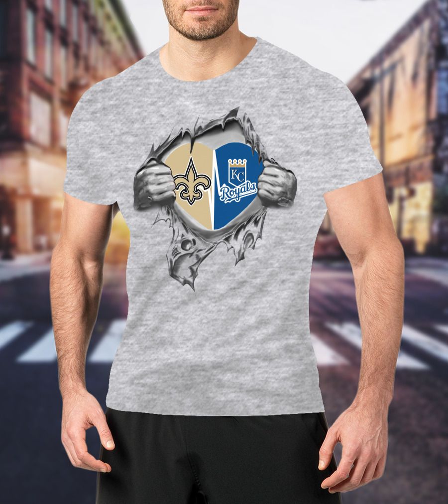 Saints Royals KC Heart Crest Fusion T-Shirt