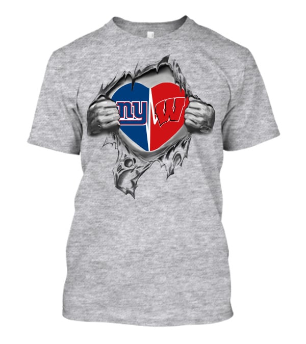 Giants NY Badgers W Heart T-Shirt