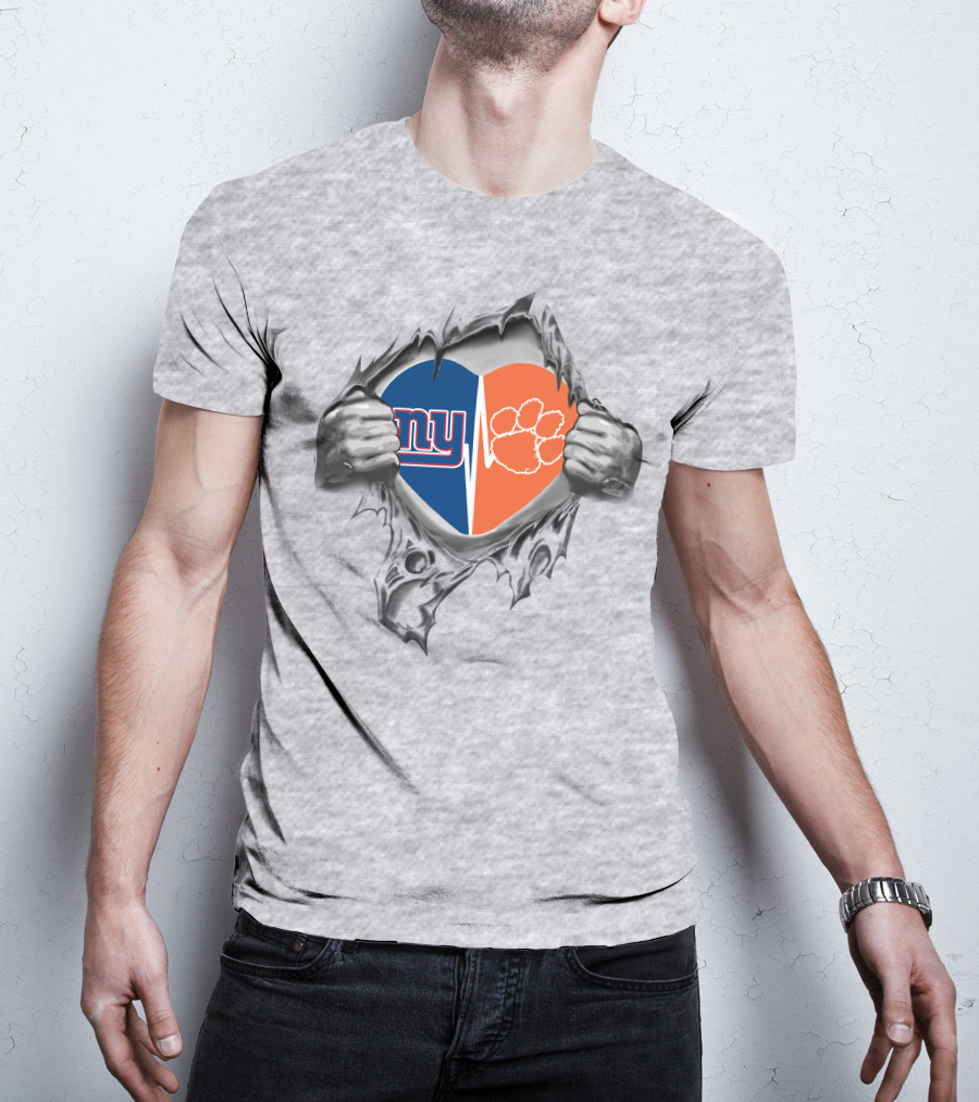 Giants Clemson Tigers Heartbeat Passion T-Shirt